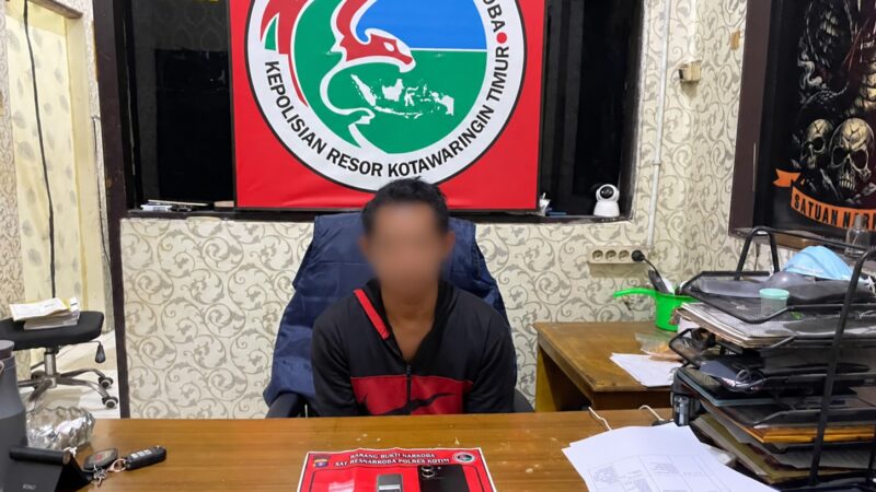 Satresnarkoba Polres Kotim Bekuk Pria Paruh Baya Terkait Peredaran Sabu Seberat 4,82 Gram