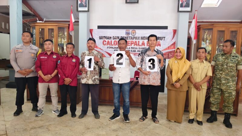 Tiga Calon Kades Bangunsari Pacitan Tetapkan Nomor Urut, Panitia Ajak Warga Jaga Kerukunan