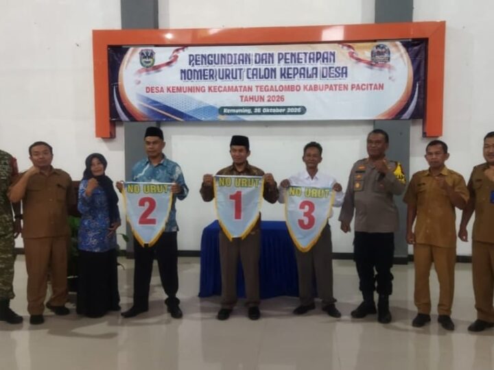 Cegah Gesekan Antarpendukung, Pilkades Kemuning Kecamatan Tegalombo Pacitan Diawali Pengundian Nomor Urut dan Deklarasi Damai
