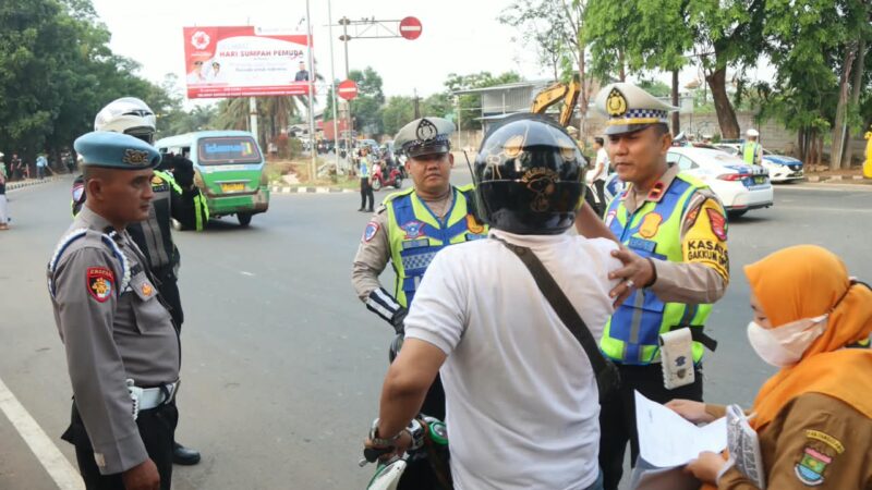 Hari Kedua Operasi Patuh Maung 2026, Polresta Tangerang Fokus Tindak Pengendara Tanpa Helm SNI