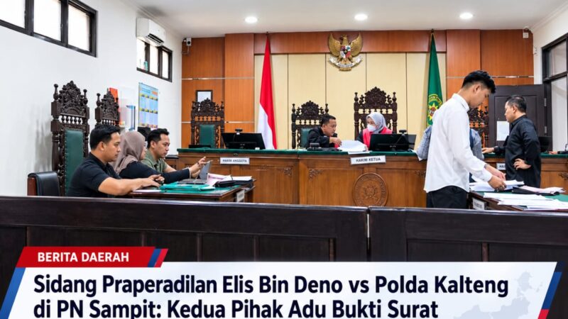 Sidang Praperadilan Elis Bin Deno vs Polda Kalteng di PN Sampit: Kedua Pihak Adu Bukti Surat