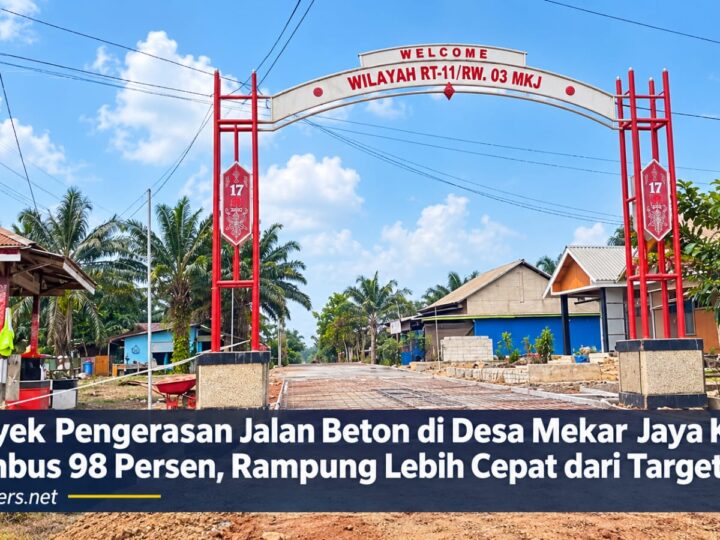Proyek Pengerasan Jalan Beton di Desa Mekar Jaya Kotim Tembus 98 Persen, Rampung Lebih Cepat dari Target