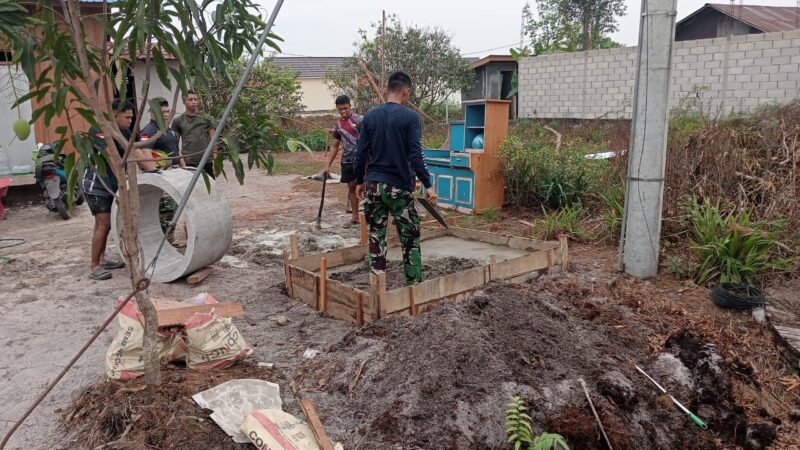 Satgas TMMD Kodim 1016/Plk Bangun Pondasi Tandon Air untuk Menunjang Fasilitas MCK Warga