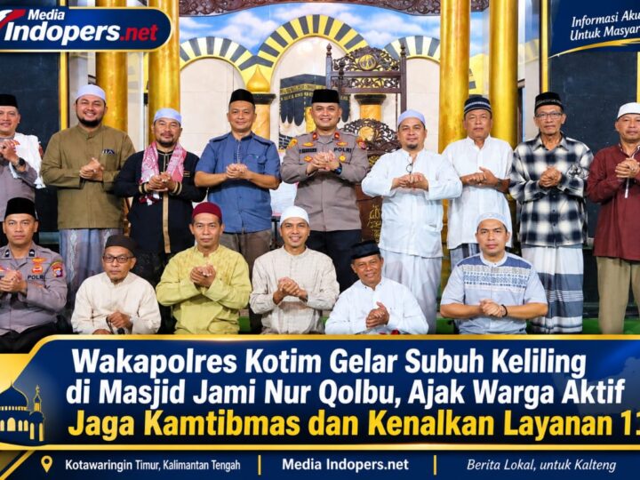 Wakapolres Kotim Gelar Subuh Keliling di Masjid Jami Nur Qolbu, Ajak Warga Aktif Jaga Kamtibmas dan Kenalkan Layanan 110