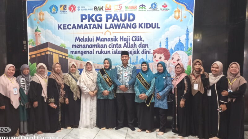 PKG PAUD Kecamatan Lawang Kidul Gelar Manasik Haji Cilik di Masjid Jamik PTBA Tanjungenim