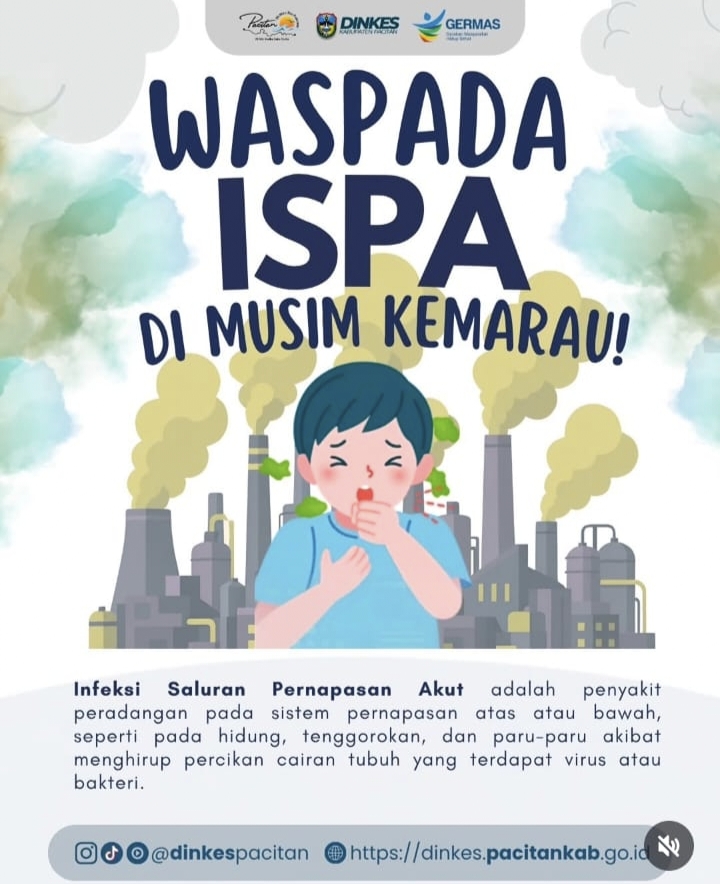 Waspadai ISPA di Musim Kemarau, Dinkes Kabupaten Pacitan Menghimbau Agar Masyarakat Jaga Kesehatan dan Kurangi Paparan Debu