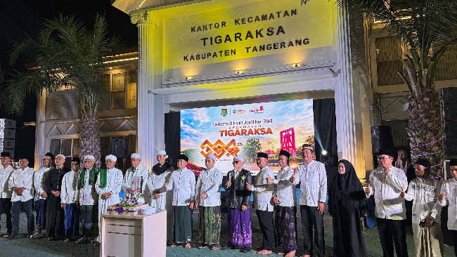 KAPOLSEK TIGARAKSA HADIRI TASYAKURAN HARI JADI KE-394 KABUPATEN TANGERANG TINGKAT KECAMATAN TIGARAKSA